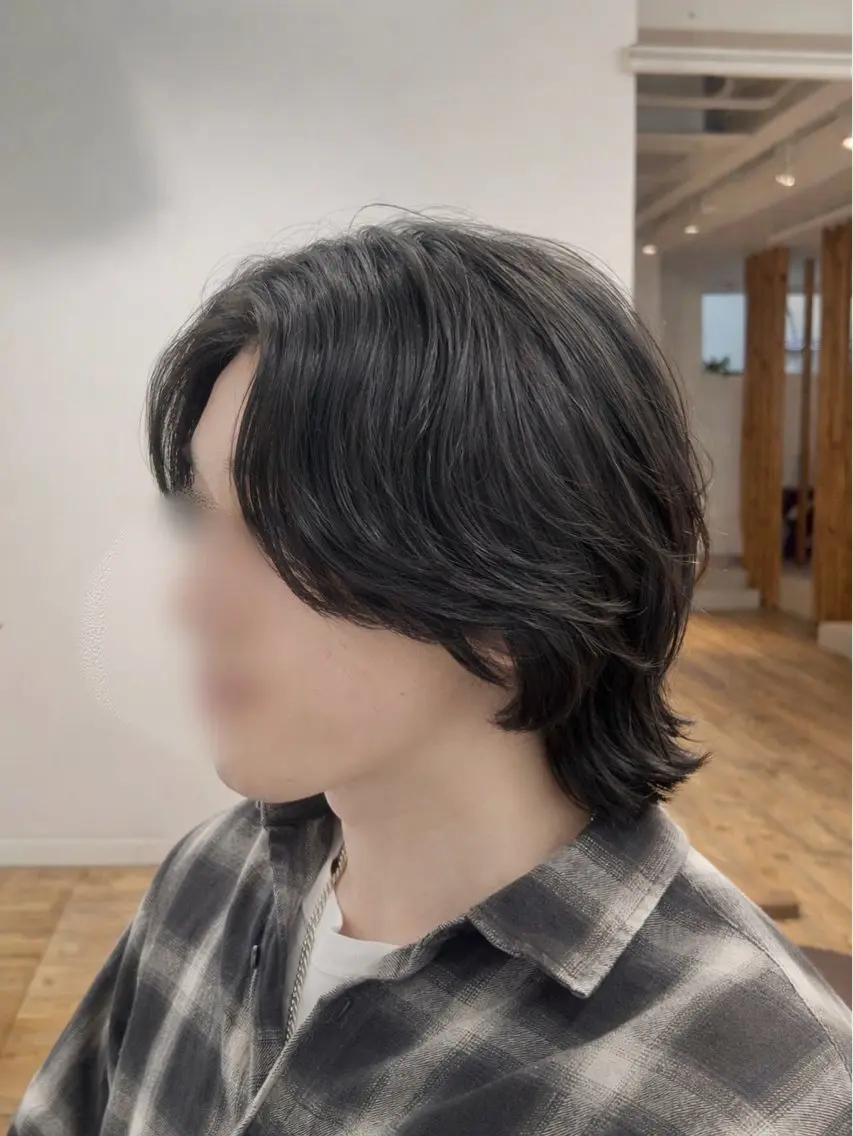 ミディアム パーマ メンズ ボブ カット Koki/ メンズヘア特化のヘアスタイル