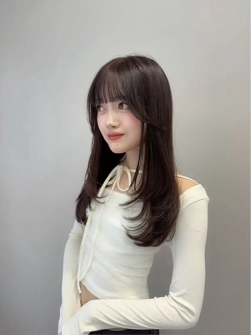 セミロング ボブ ハッシュカット 髪質改善 韓国風ヘア レイヤーカット 🍀立川/艶髪/レイ ヤーmihiro🍀のヘアスタイル