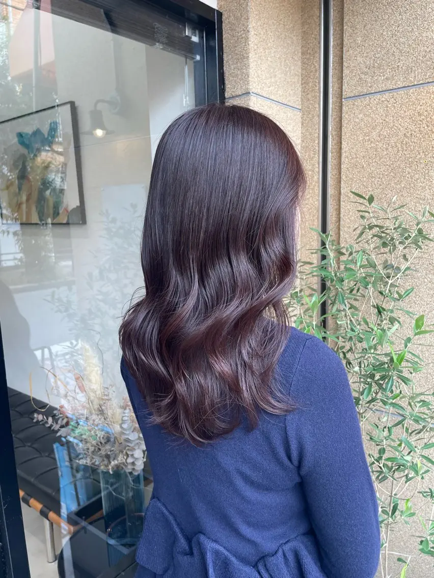 ミディアム カラー ヘアアレンジ 長谷川 黎のヘアスタイル
