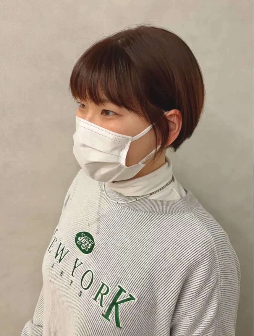 ショート カラー ブラウンカラー オレンジ オレンジブラウン ショートヘア FERIA あべの yumeho🍭のヘアスタイル