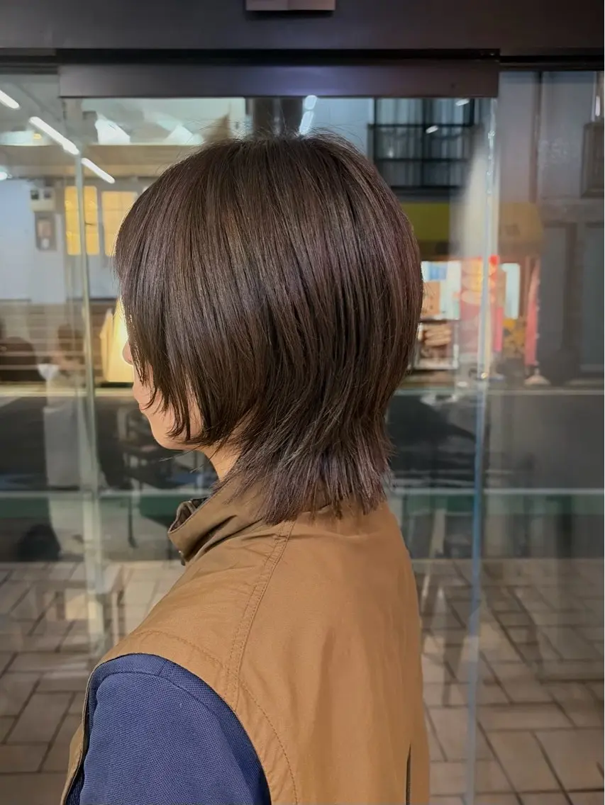 ミディアム ミディアムパーマ ウルフカット カット ヘアカラー モリシママイ /パーマモデル募集中のヘアスタイル