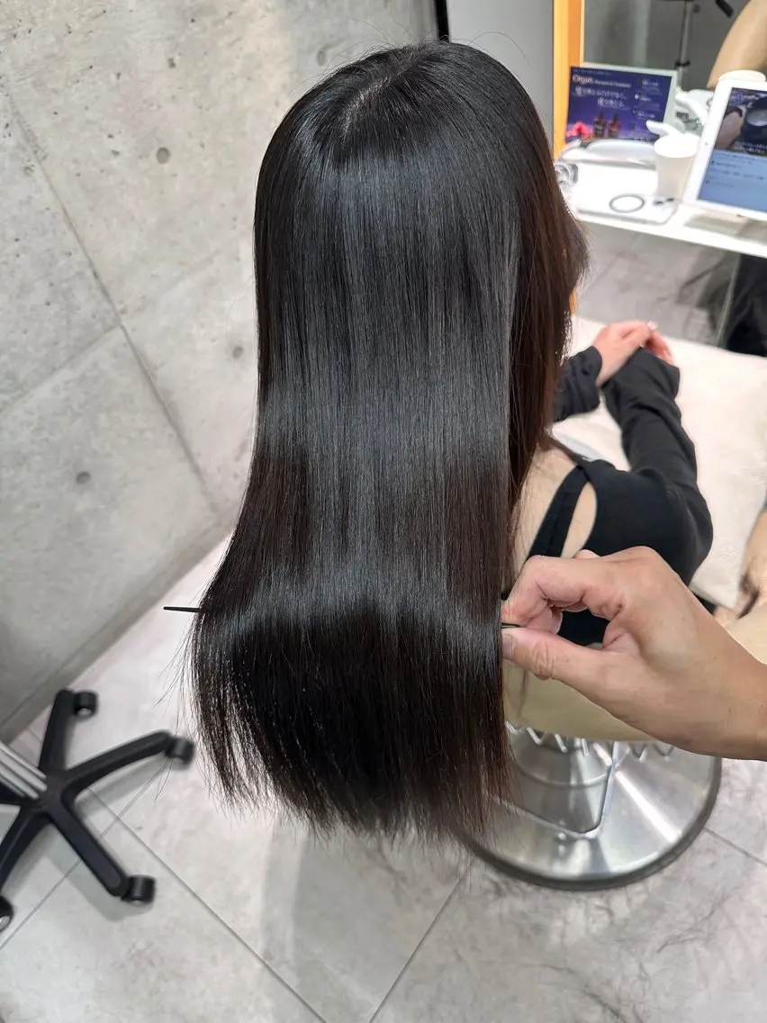 ロング カット 縮毛矯正 トリートメント 《髪質改善✖️オリー ブ🧸》小嶋拓也のヘアスタイル
