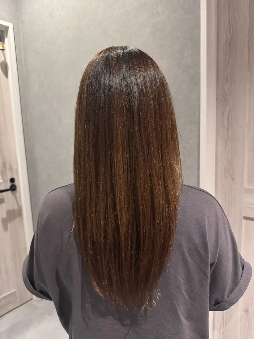 セミロング ヘアカラー トリートメント Applause カリンのヘアスタイル