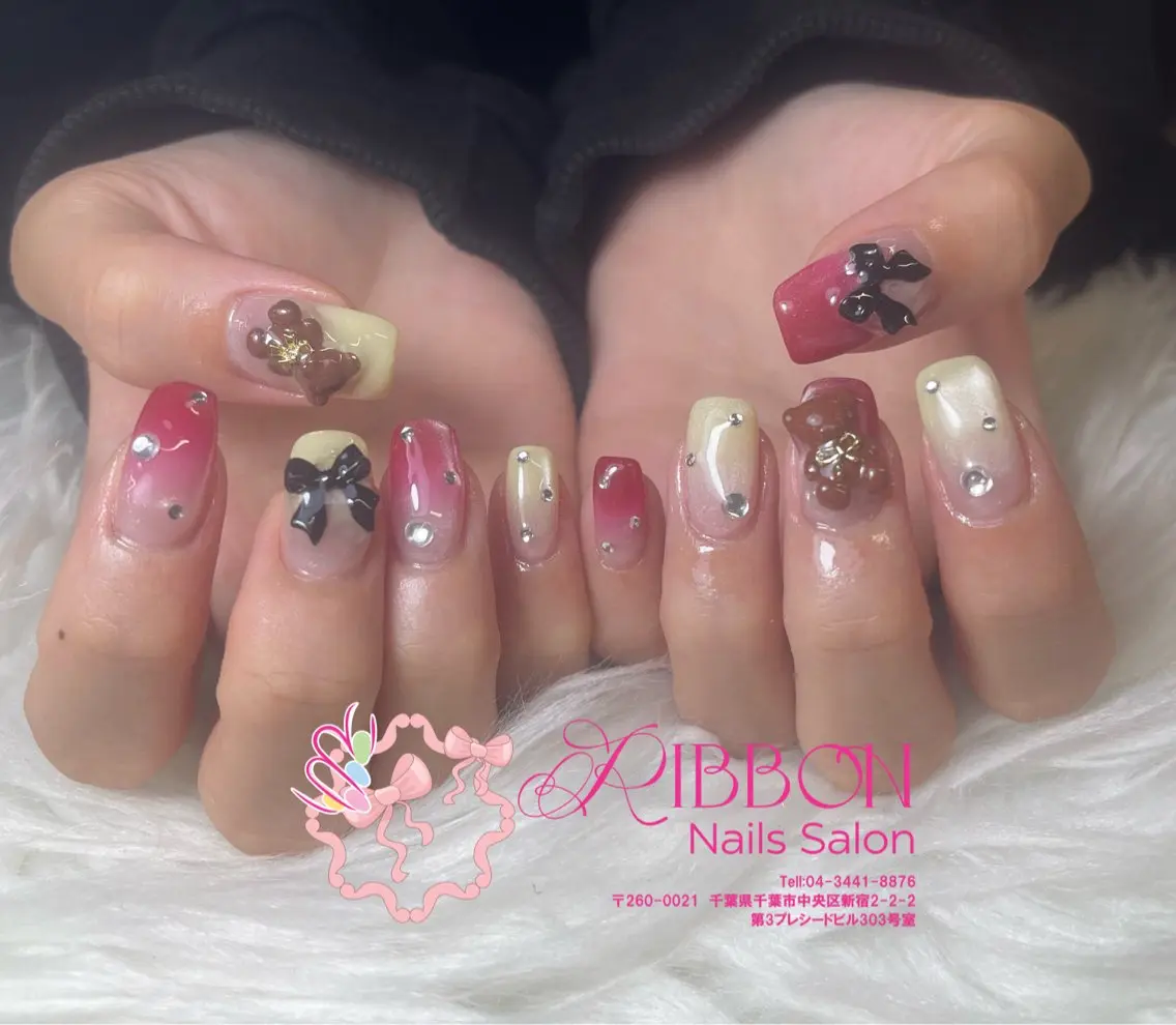 ネイル フットネイル フレンチネイル ジェルネイル マグネットネイル 持ち込み ハンドネイル Ribbonnail salonのネイルデザイン