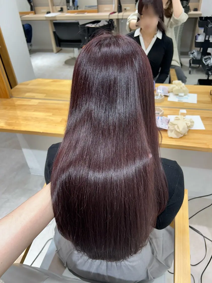ロング カラー カシス ラベンダーカラー 🤍透明感/韓国風 🤍サクラギヒトミのヘアスタイル