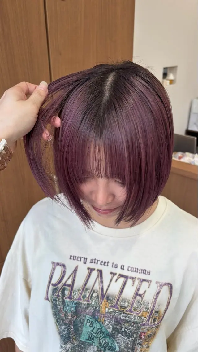 ショート カラー カット ヘアカラー トリートメント 能勢 莉里花のヘアスタイル