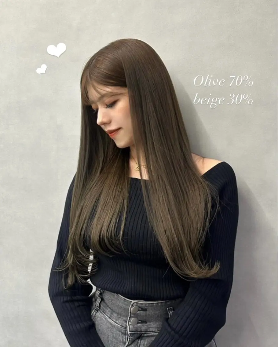 ロング ヘアカラー トリートメント Mirai/ 艶カラー/暖色カラーのヘアスタイル