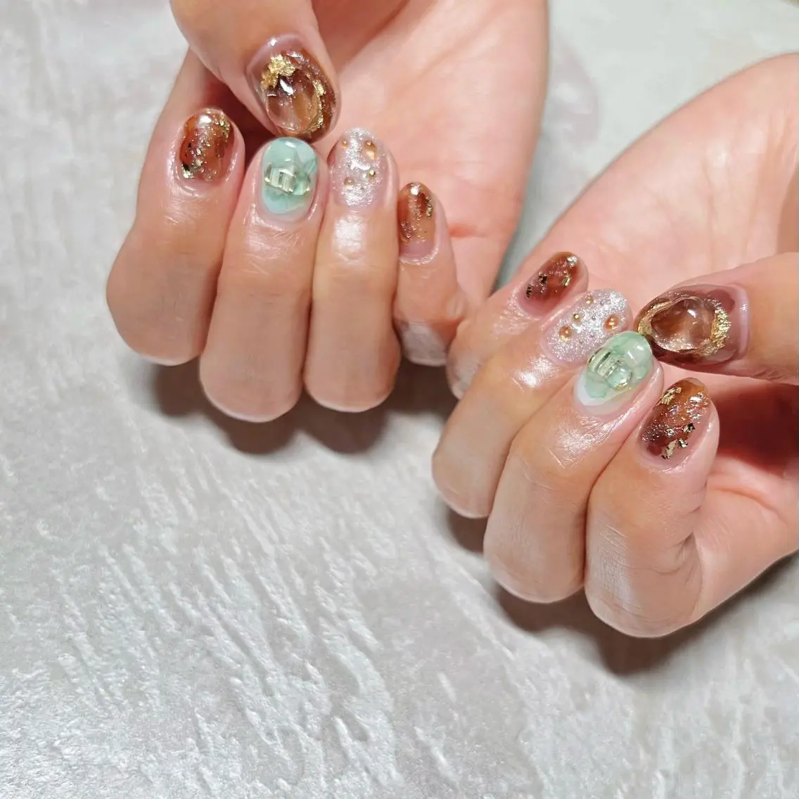 ネイル ニュアンスネイル ショートネイル gemickle nailのネイルデザイン