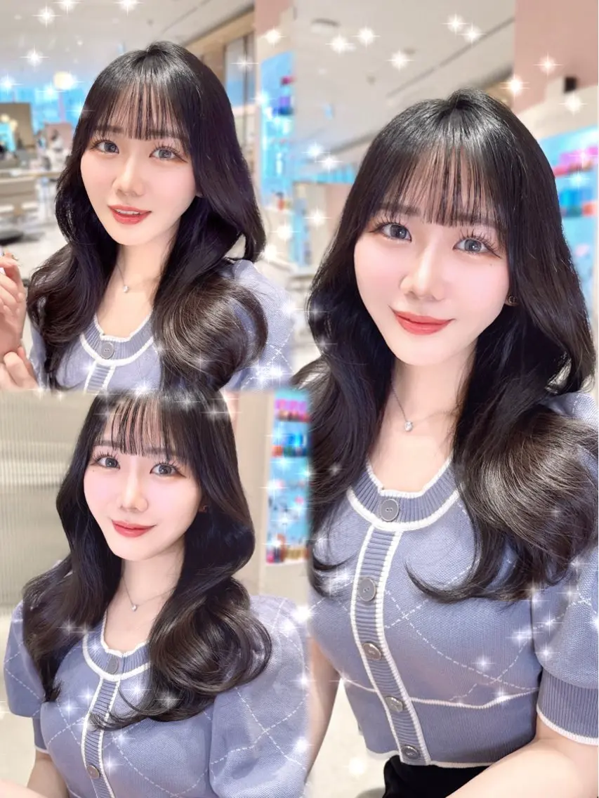 ミディアム カラー カット ヘアカラー トリートメント ヘッドスパ ヘアセット 韓国ヘア/レイヤー/ 顔まわり/りょーとのヘアスタイル