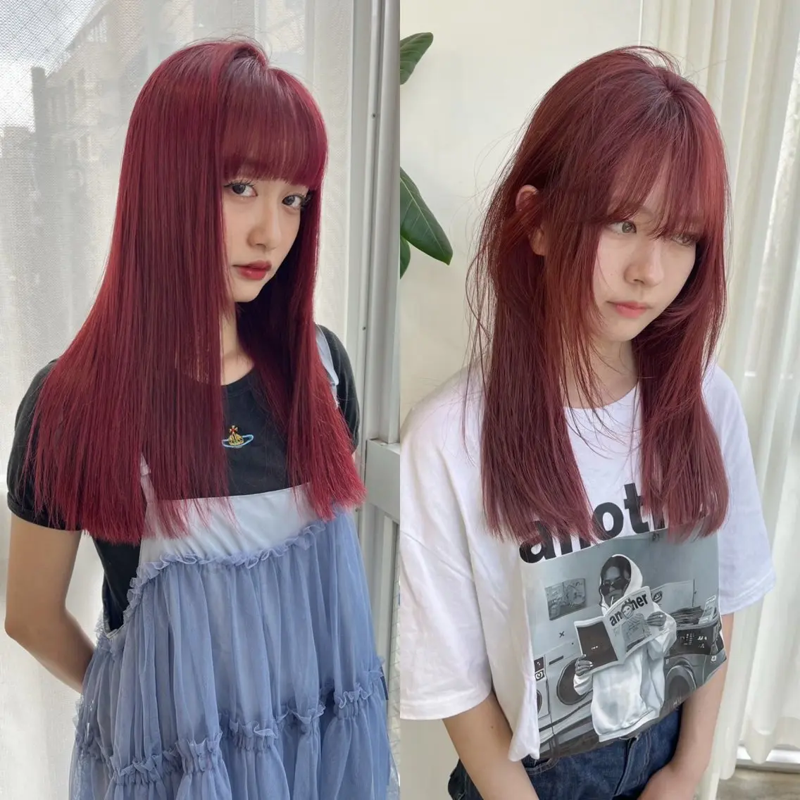 セミロング カラー ピンクカラー 似合わせカット ヘアカラー kou/ハイトーン /艶カラー/韓国ヘアのヘアスタイル