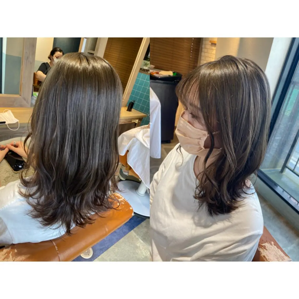 カラー ブリーチ カット ヘアカラー トリートメント 🩵盛れる顔周りヘア EMI🩵のヘアスタイル