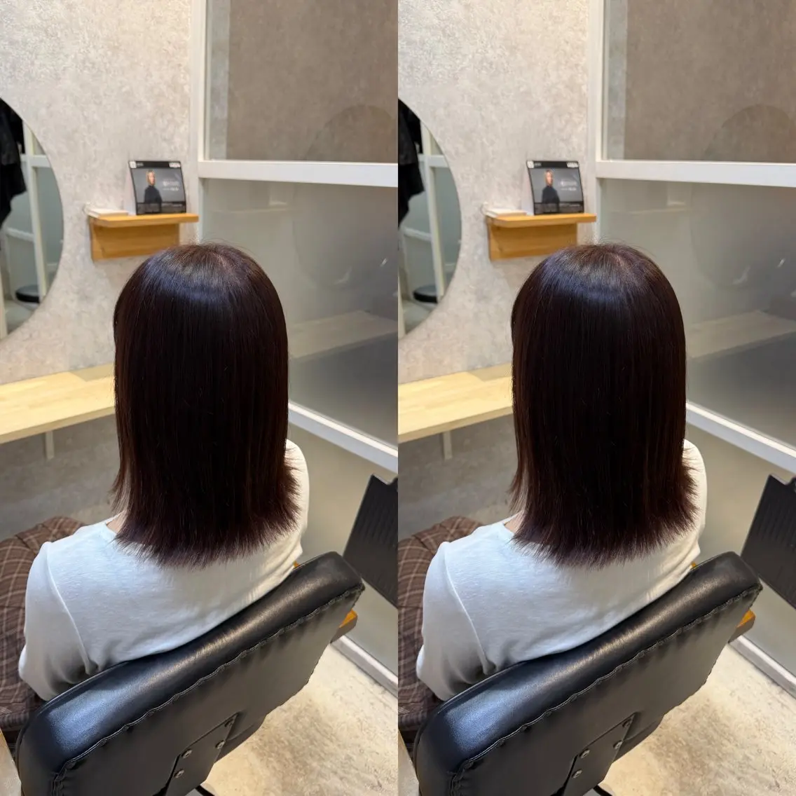 ミディアム カット ヘアカラー トリートメント ほの かのヘアスタイル
