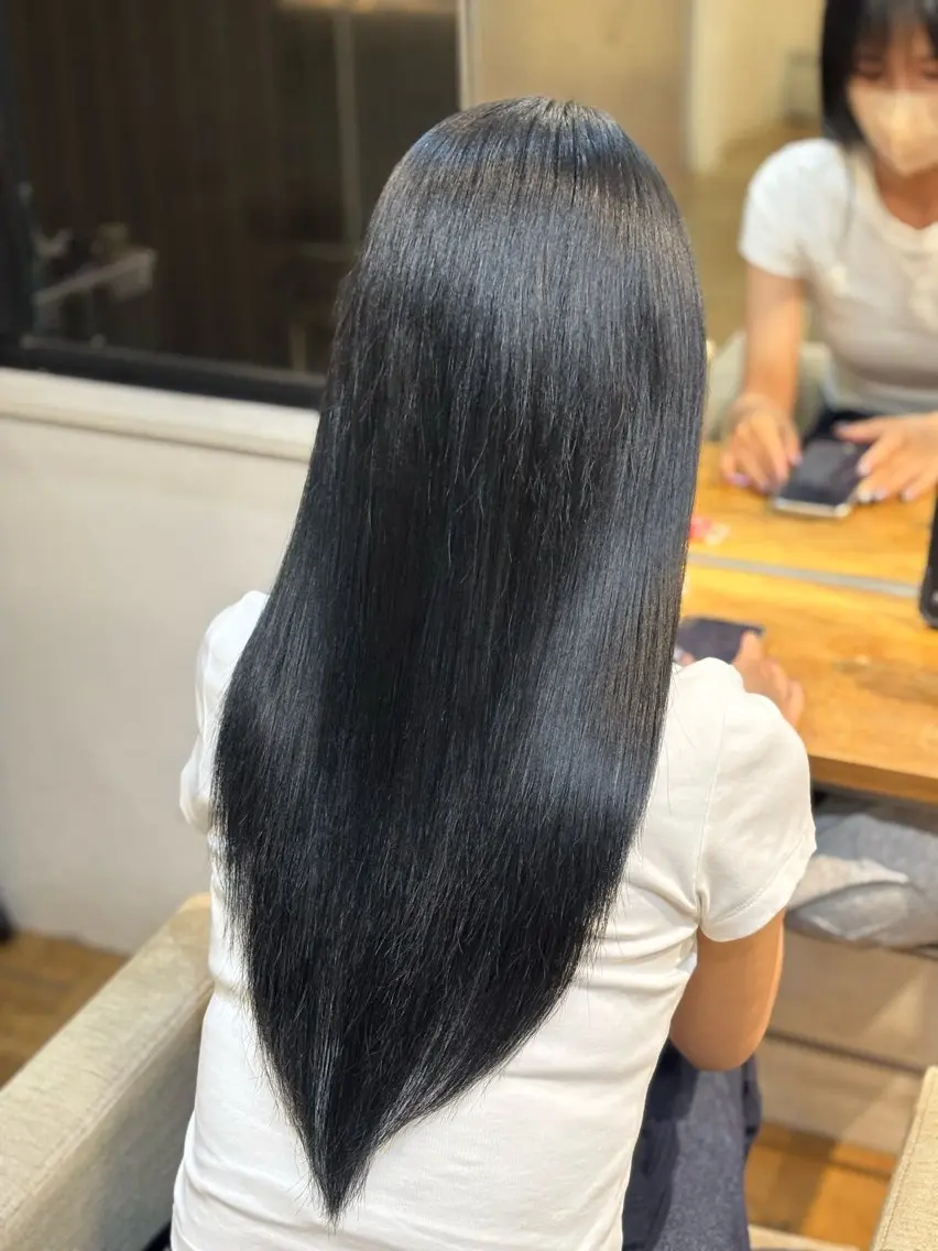 レディース酸性縮毛矯正+カラーの写真