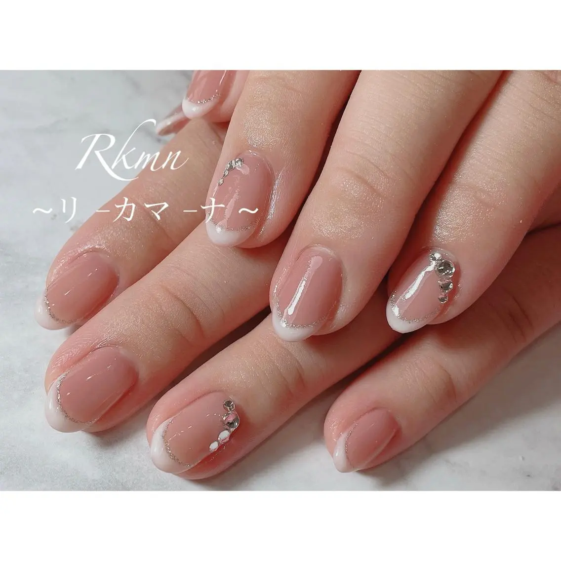 ネイル アートネイル フレンチネイル シンプルネイル 春ネイル ハンドネイル フットネイル ハンドケア Rkmn ~リ-カマ-ナ~のネイルデザイン