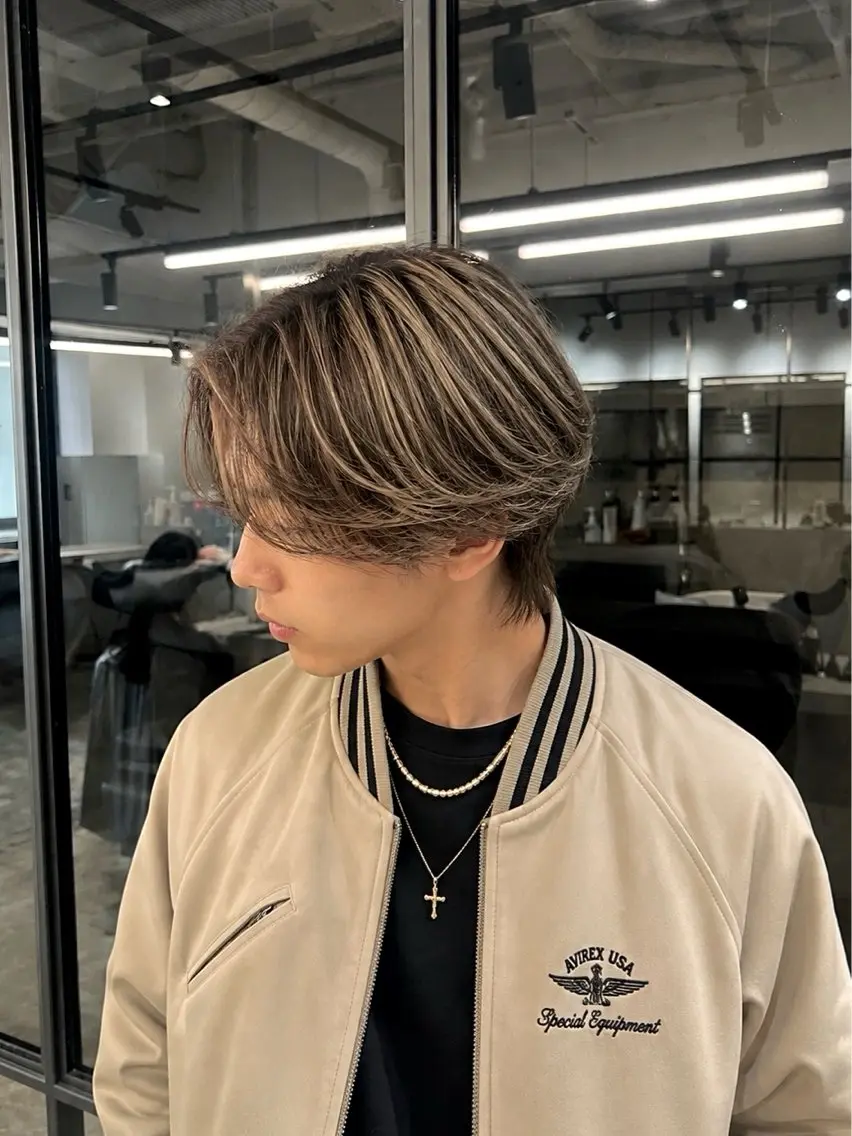ミディアム カラー メンズ カット ヘアカラー 🇺🇸Men's Balayageのヘアスタイル