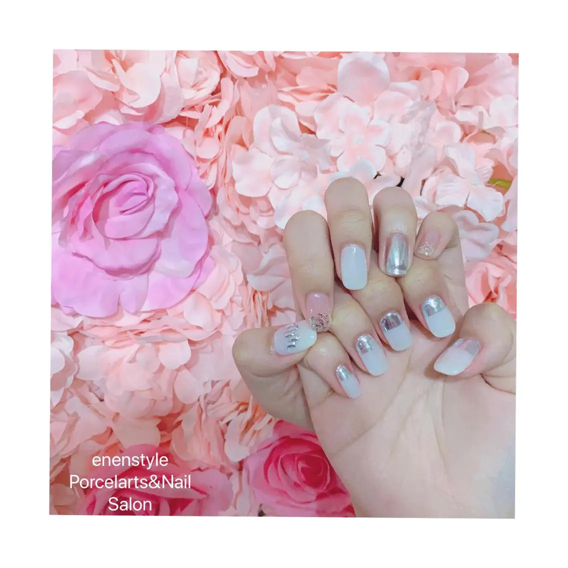 ミディアム ネイル ハンドネイル 🐾enen style 🐾のネイルデザイン