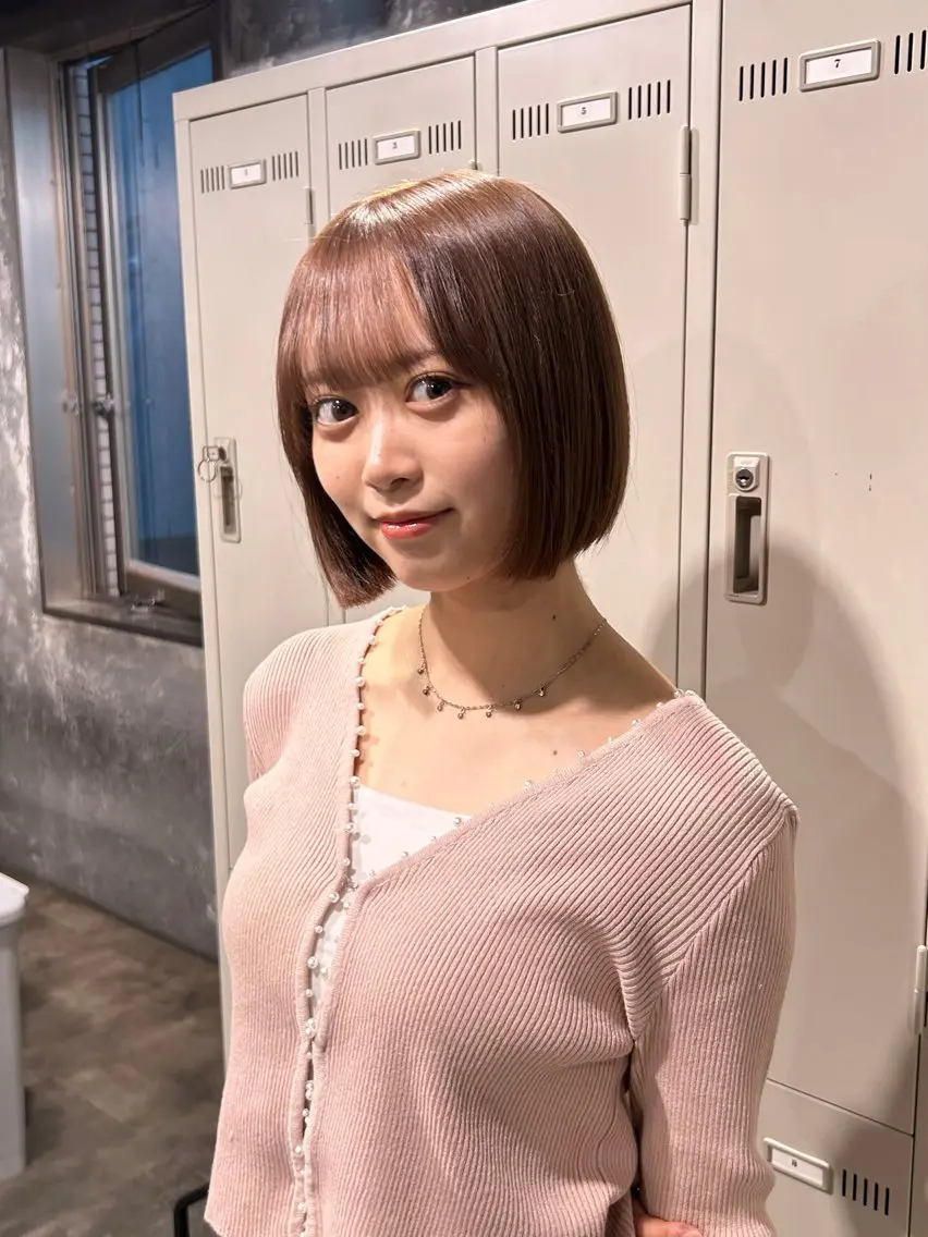 ショート カラー ボブ 縮毛矯正 【縮毛矯正ブリーチ】 MANATO🌈のヘアスタイル