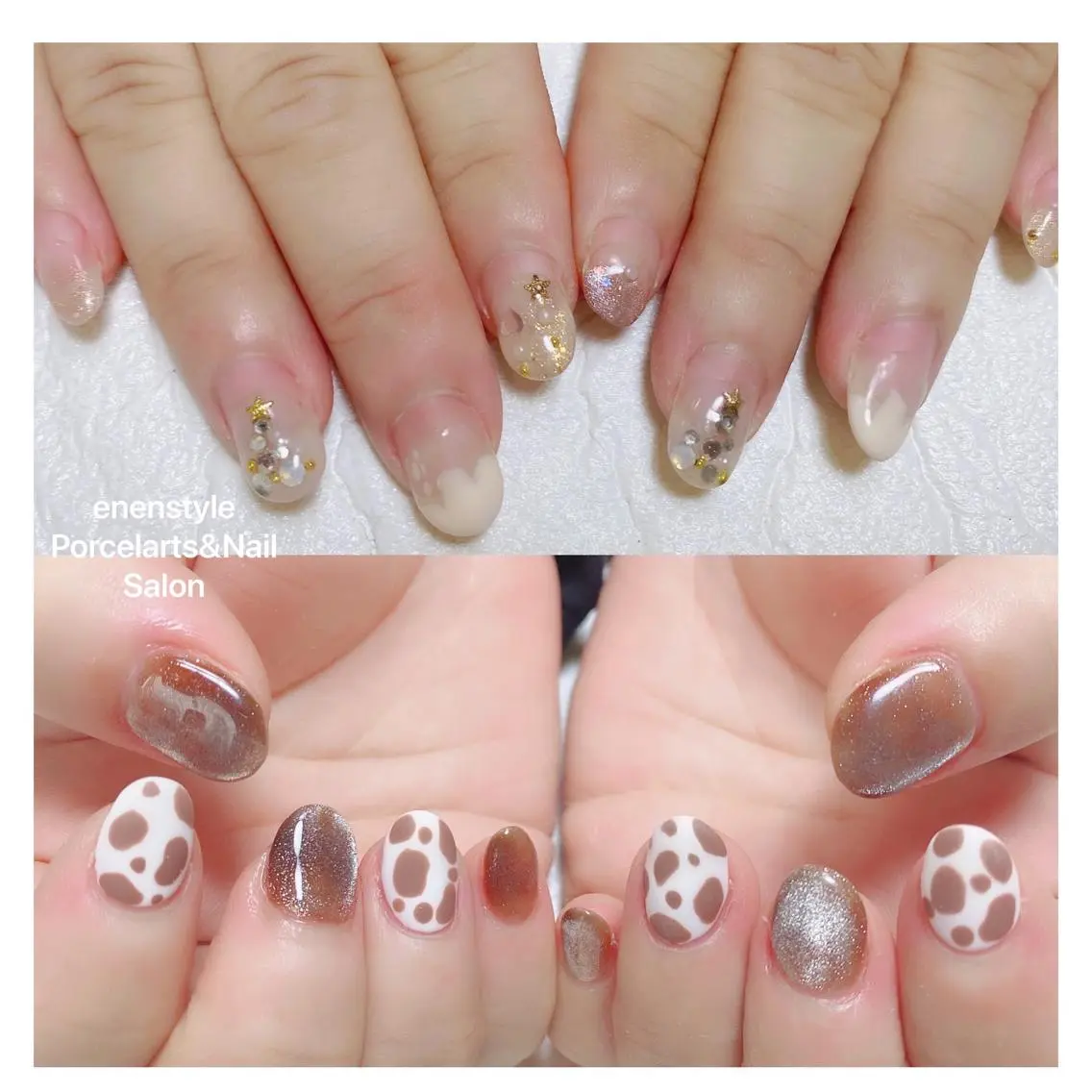 ミディアム ネイル ハンドネイル 🐾enen style 🐾のネイルデザイン