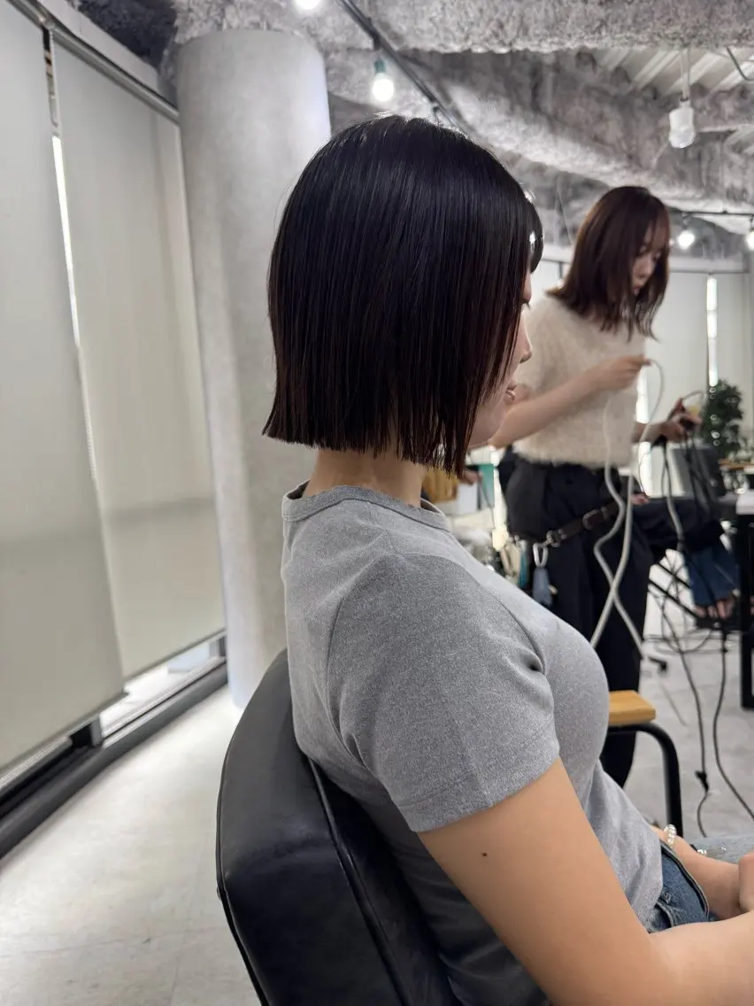ショート ボブ 外ハネヘア 無料カットモデル/ 梅田🌱さかそ。のヘアスタイル