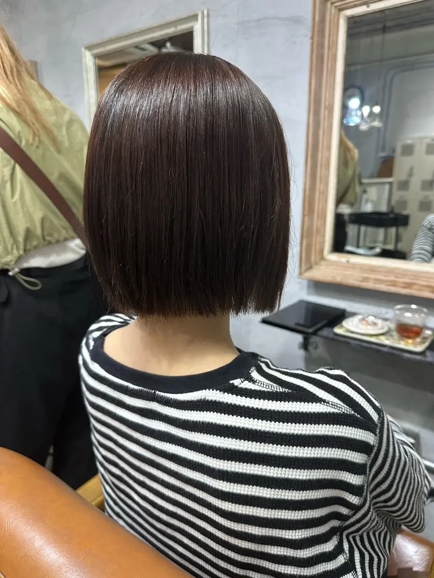 艶髪、美髪メニュー✨《髪質改善弱酸性ストレートパーマ+弱酸性カラー+カット》の写真