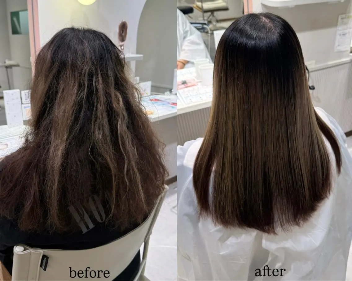 《6月限定》髪質改善ストレート  広がり・うねりを抑えて自然なストレートに✨朝のスタイリングが楽になります🌿の写真