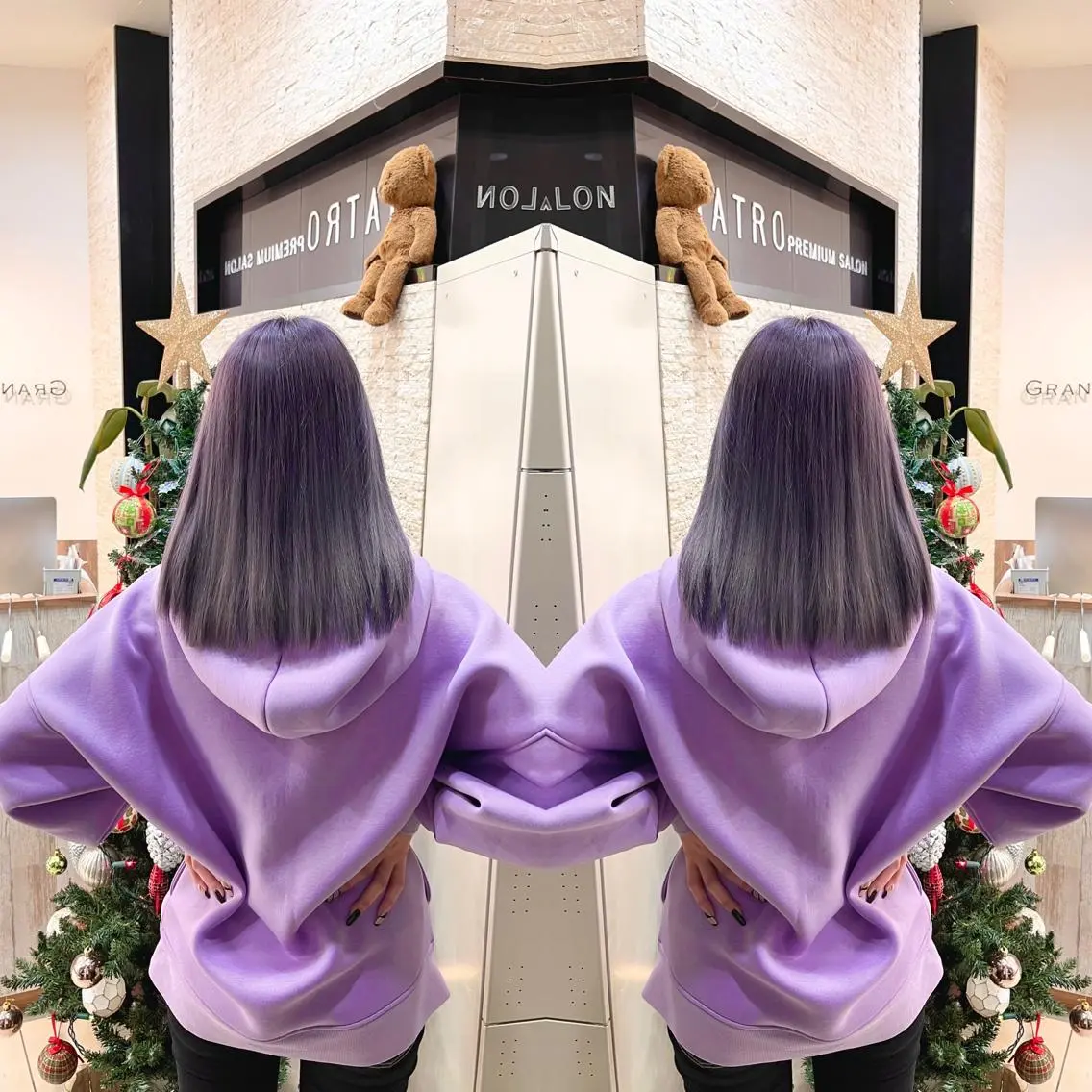 ミディアム カット ヘアカラー トリートメント Y Uのヘアスタイル