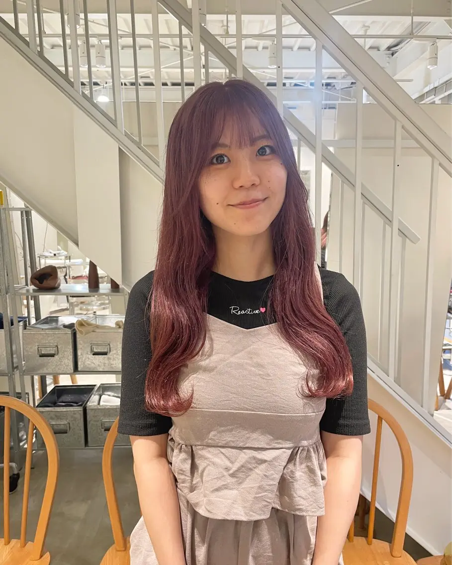 ロング カラー ラベンダーカラー ピンクカラー ピンクラベンダー 安西 香利奈のヘアスタイル