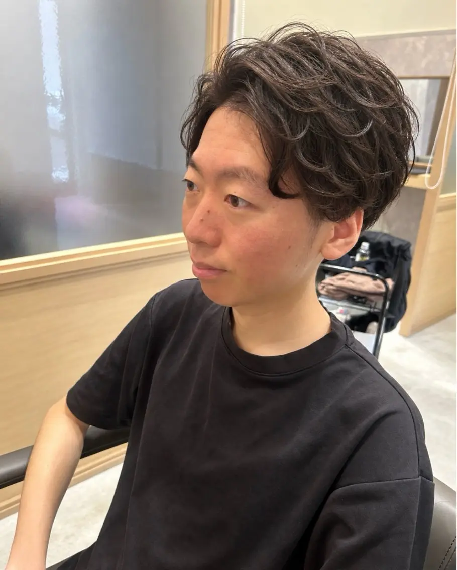 ショート メンズ メンズパーマ カット ヘッドスパ 久木原 ゆりのヘアスタイル
