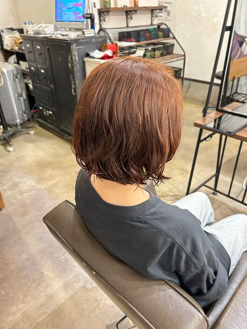 ミディアム カラー オレンジ 🫧 のぞみ🫧のヘアスタイル