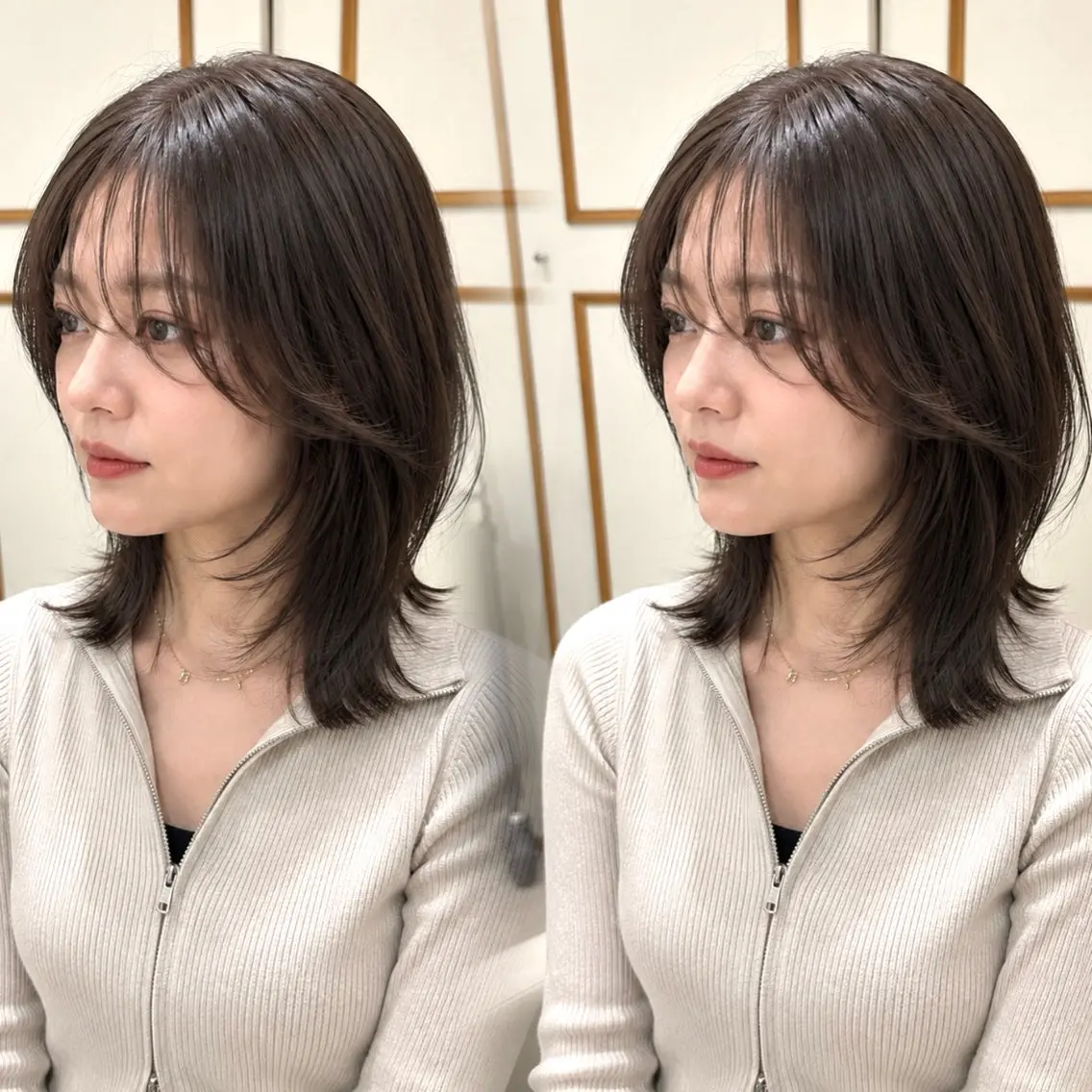 ミディアム カラー カット ヘアカラー 🩰Kurumi🩰 レイヤーカットのヘアスタイル