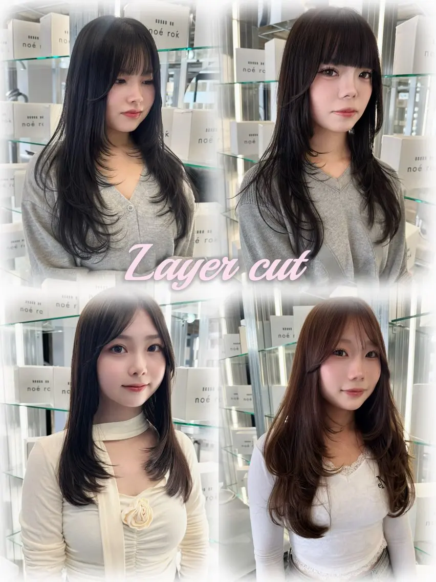 ロング カラー カット ヘアカラー トリートメント レイヤーカット🪽 Natsuki🤍のヘアスタイル