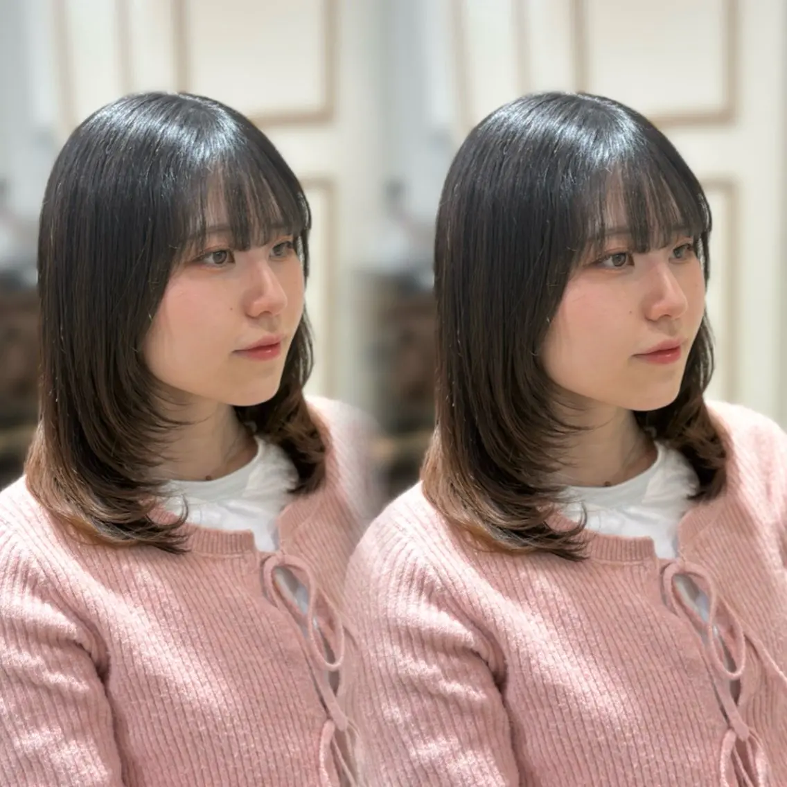 ミディアム ミディアムレイヤー レイヤーカット カット Kurumi 🩰カットモデル募集のヘアスタイル
