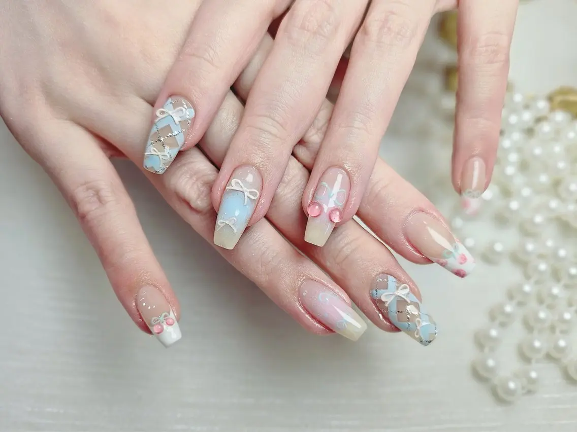 ネイル アートネイル フットネイル ジェルネイル ハート マグネットネイル babarla Nailのネイルデザイン