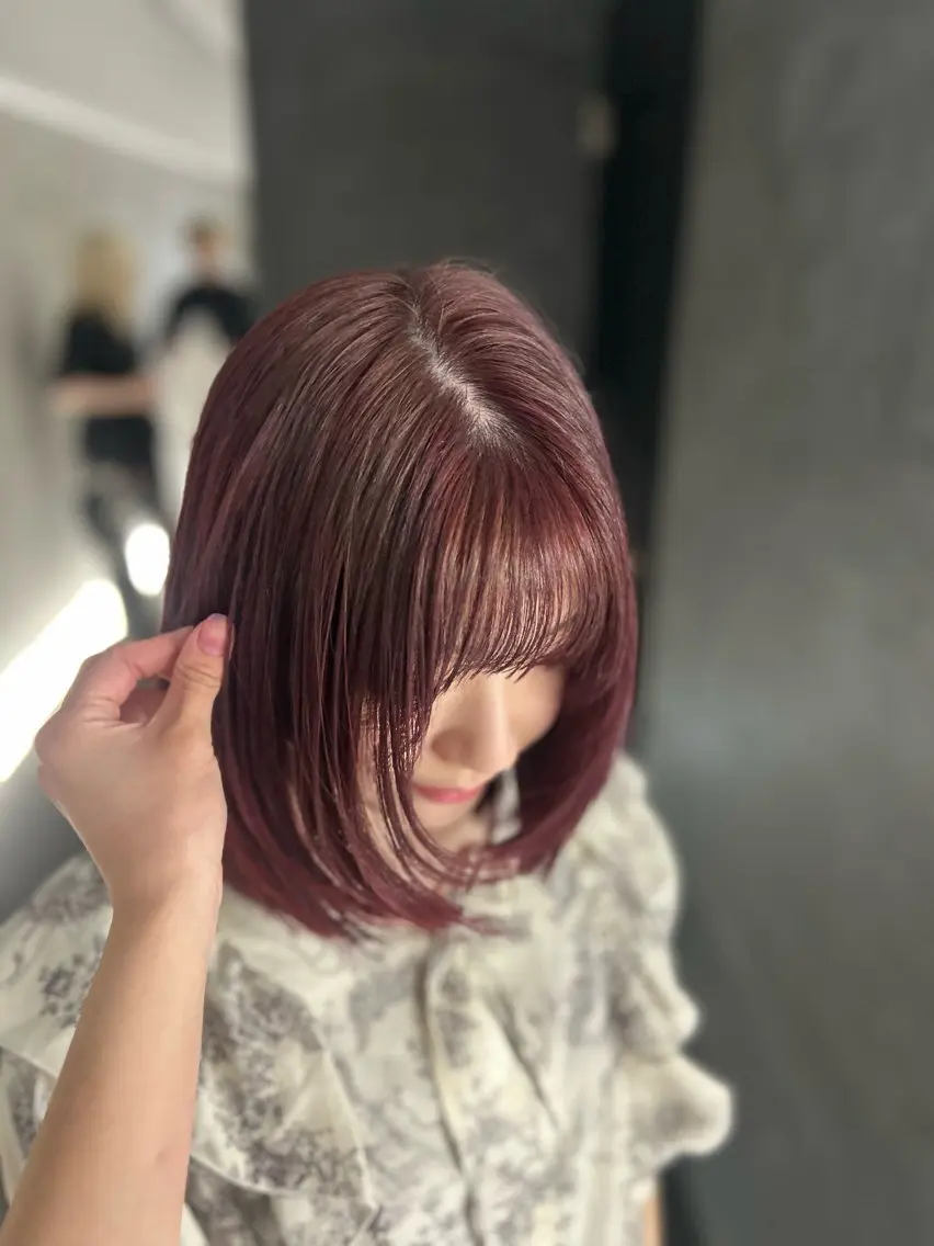 カラー ブリーチ カシス 透明感カラー ラベンダーカラー ブリーチなしカラー カット ヘアカラー ❤︎REIKA❤︎ ブリーチなしWカラーのヘアスタイル