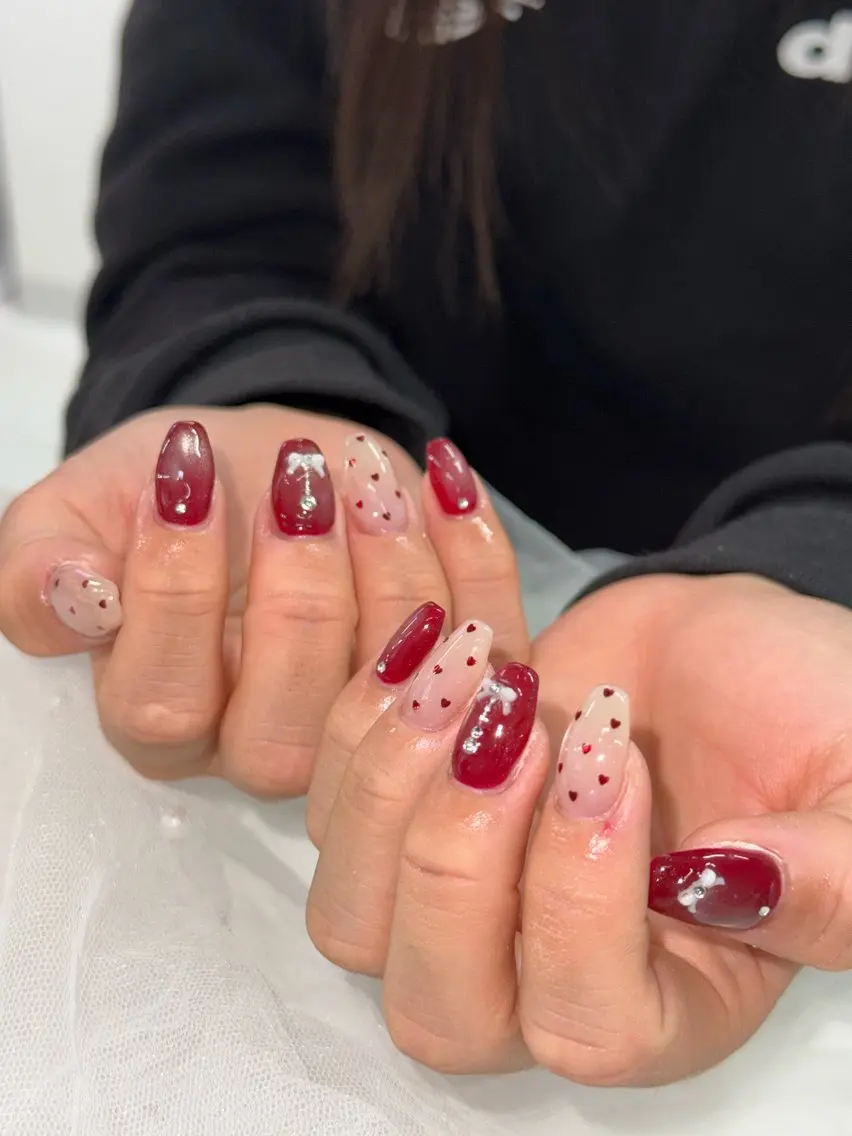 ネイル バレンタイン ハンドネイル WOLTOKYO渋谷 yunaのネイルデザイン