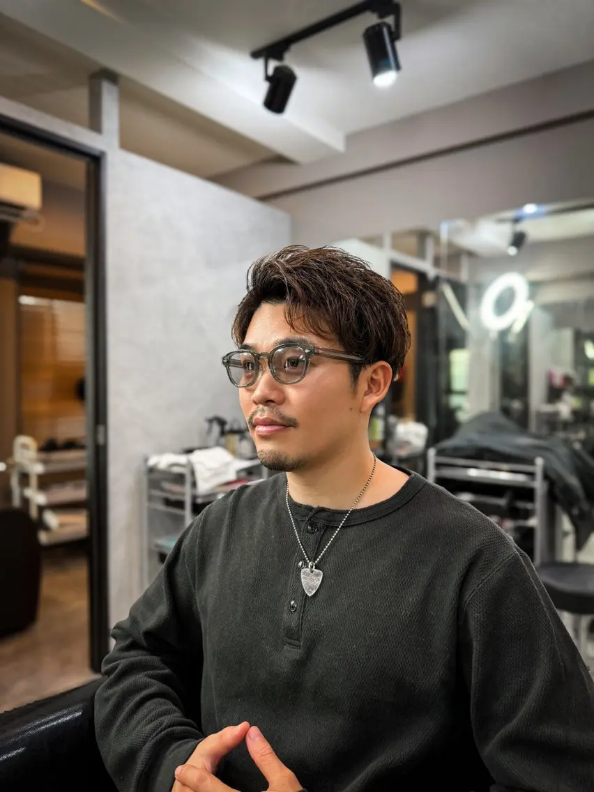 ショート カラー パーマ ヘアアレンジ メンズ メンズパーマ ニュアンスパーマ カット パーマ 【メンズ専門美容師】 NUMBER.12のヘアスタイル