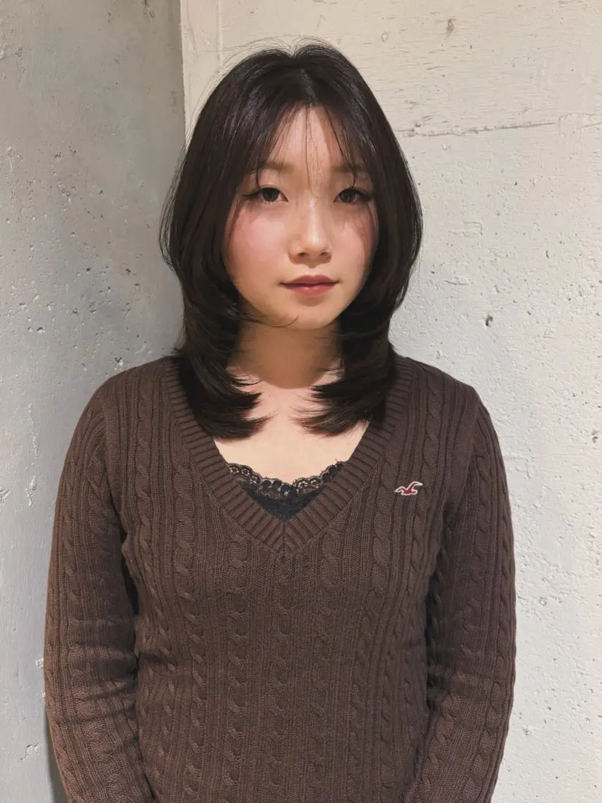 ミディアム カラー ハッシュカット Juna✂️ レイヤー / ボブのヘアスタイル
