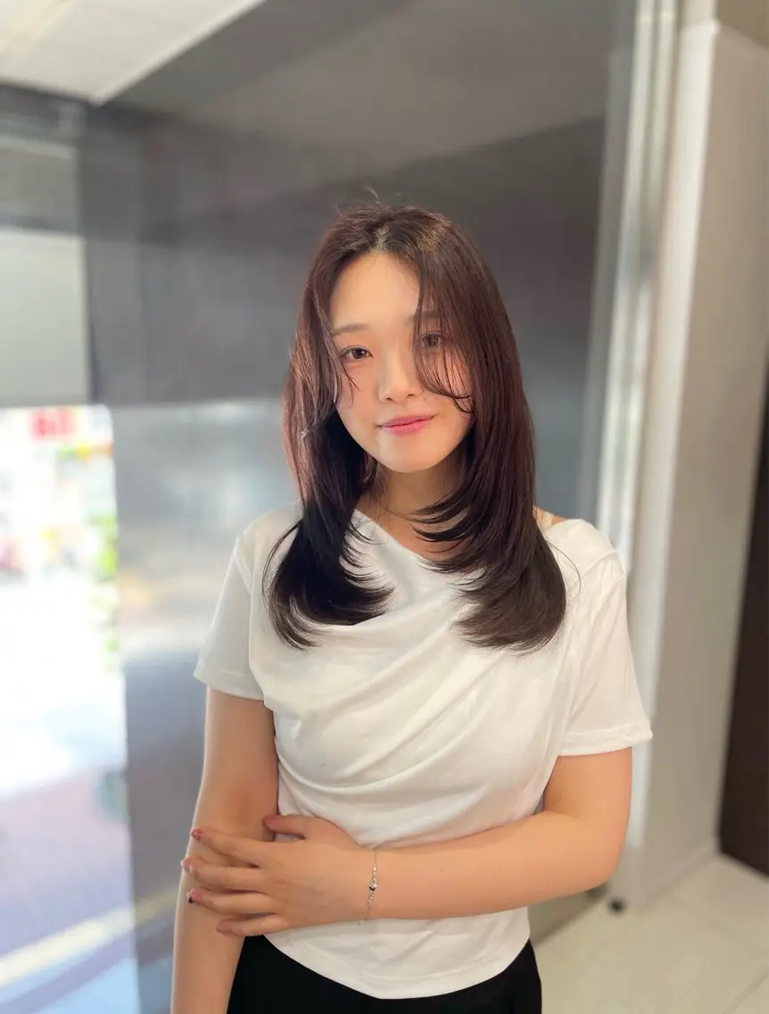 セミロング カラー ブリーチ ブラウンカラー ラベンダーカラー ラベンダーブラウン ヘアカラー Blan/RAIKI /カラー🐾のヘアスタイル