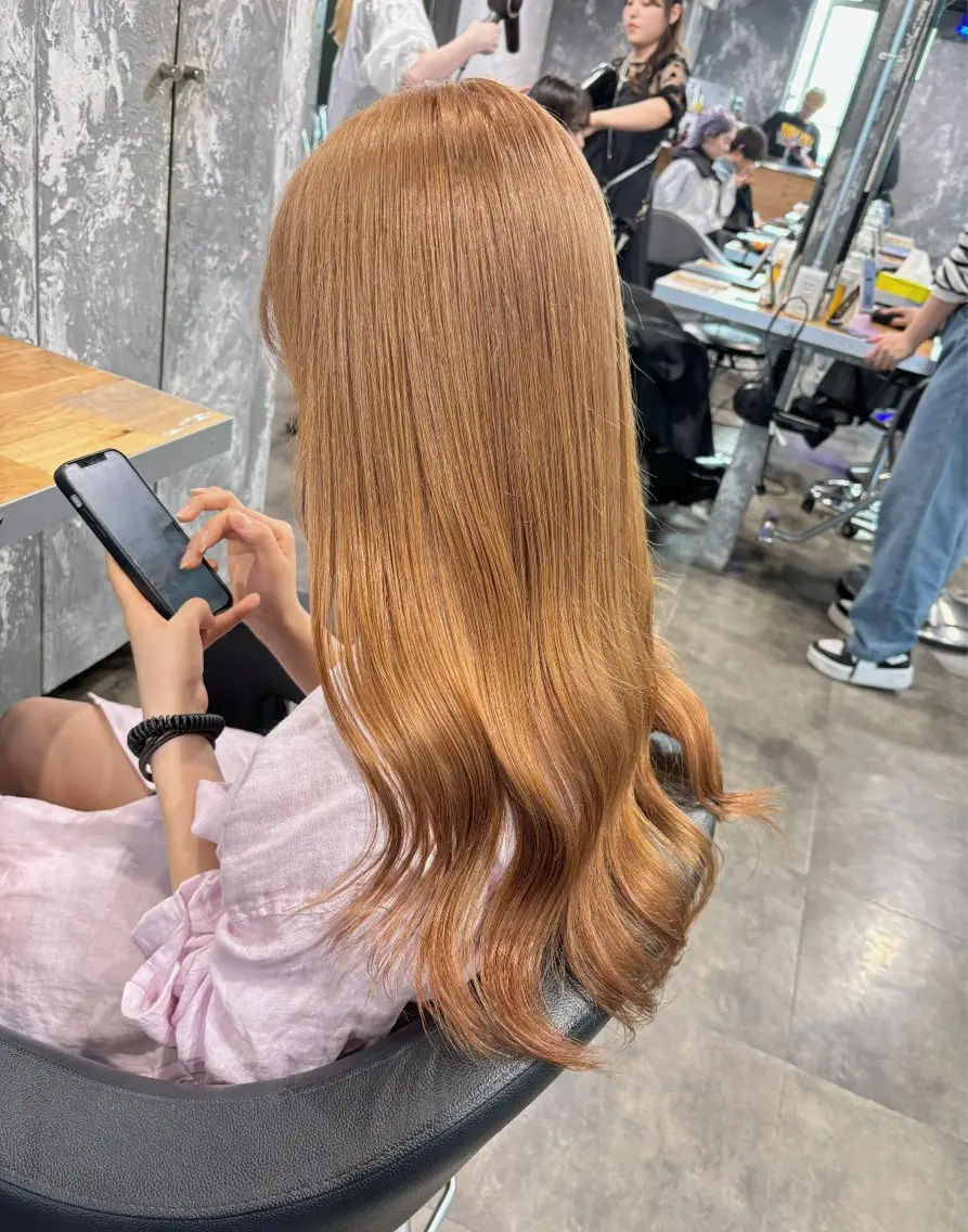 ロング カラー ヘアカラー トリートメント ヘッドスパ ヘアセット ベージュカラー💖 やすひろのヘアスタイル