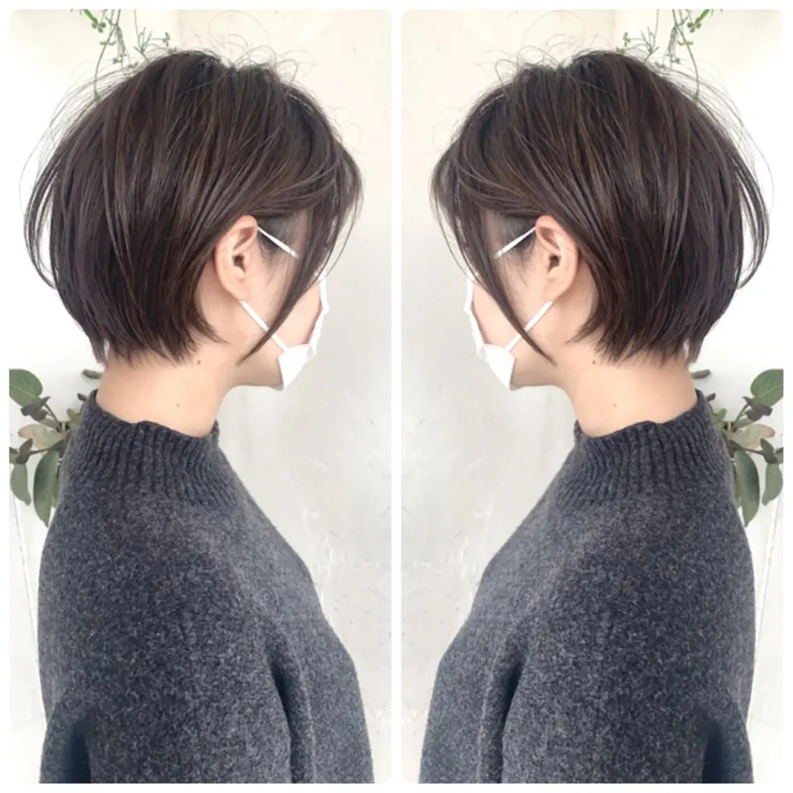 ショート カラー ショートボブ ハンサムショート 丸みショート ハイライトカラー ボブ カット ヘアカラー トリートメント 京都大人女性ショート 徒歩1分/秋山のヘアスタイル