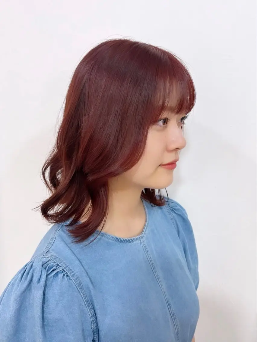 カラー ブリーチ ブラウンカラー ブリーチなしカラー レッドカラー 🎀艶カラー/ヘアメ しおり🎀のヘアスタイル