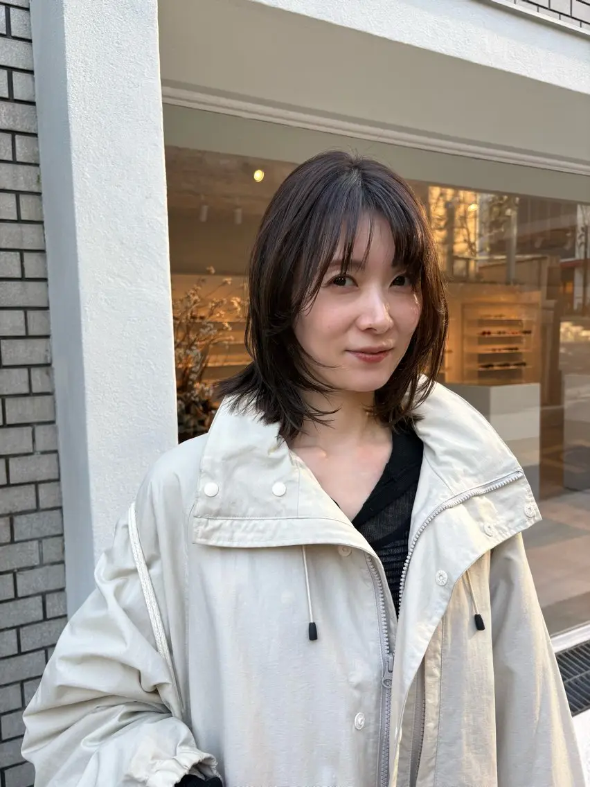 ミディアム カラー ベージュカラー 透明感カラー ボブ レイヤーカット カット ヘアカラー トリートメント takada kohのヘアスタイル