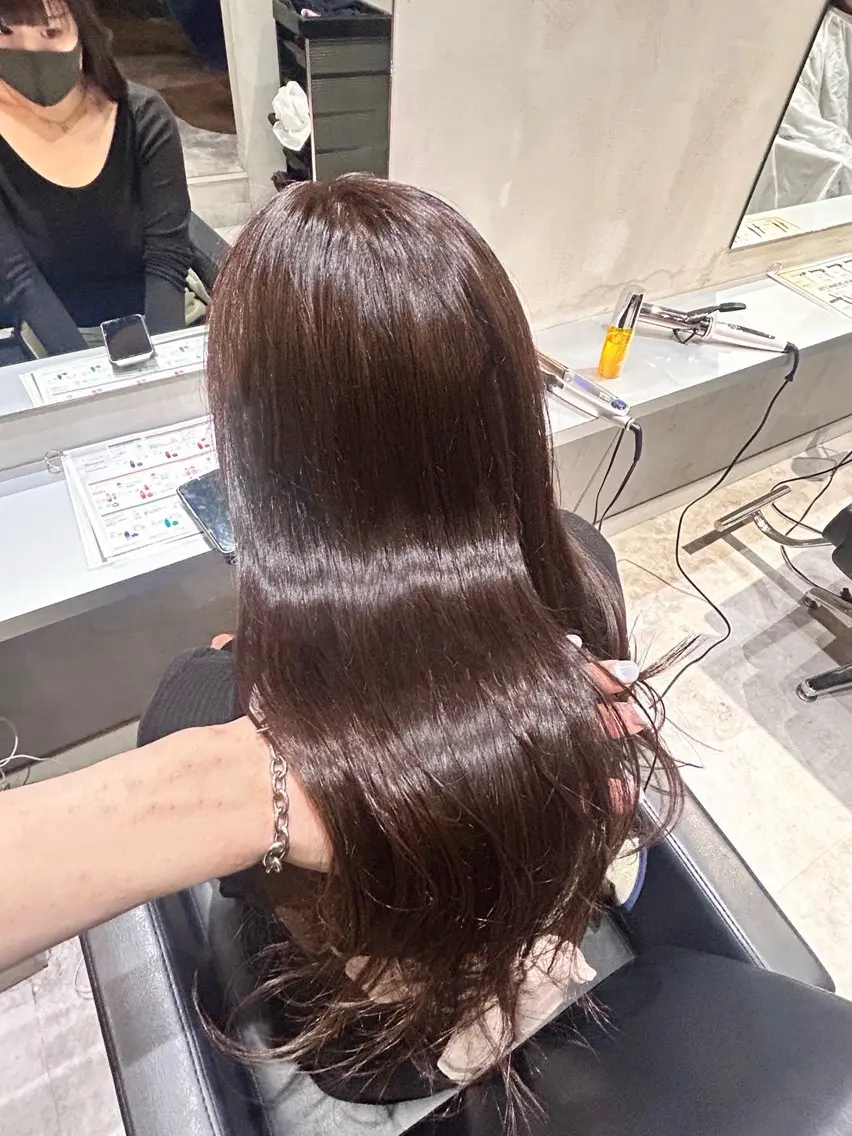 ロング カラー エクステ 艶髪×透明感カラー りなのヘアスタイル