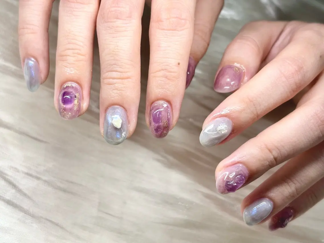 ネイル ニュアンスネイル 夏ネイル ETE LUNA NAILのネイルデザイン