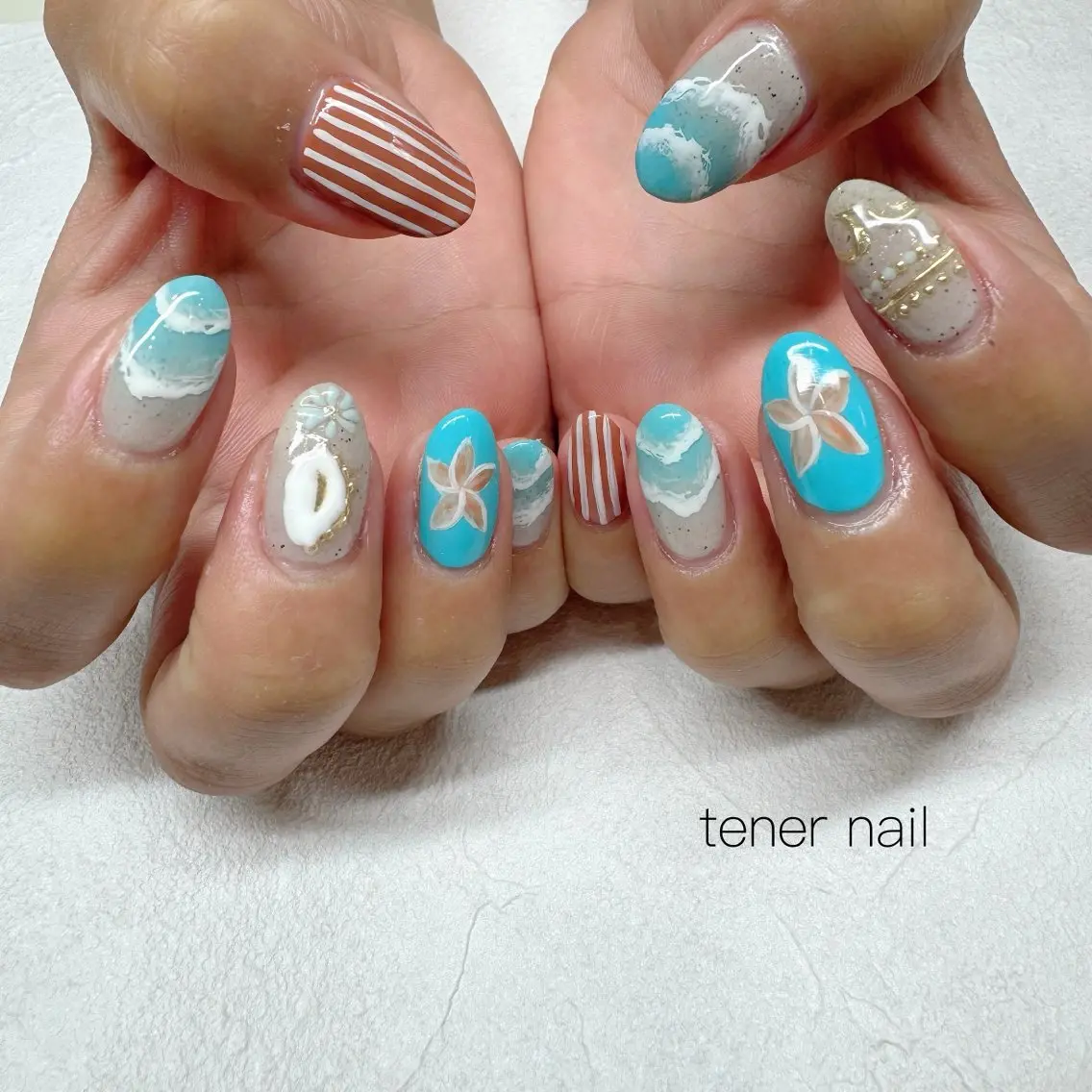 ネイル 夏ネイル ハンドネイル テネルネイル tener nailのネイルデザイン