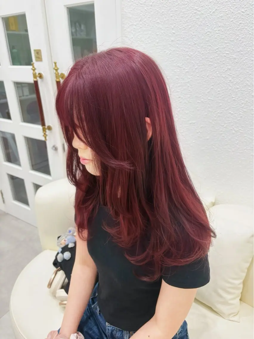 ロング カラー カット ヘアカラー トリートメント 🍒暖色カラー/ 透明感/hina🍒のヘアスタイル