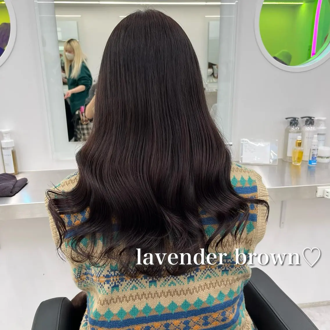 ロング ヘアカラー トリートメント ヘッドスパ ヘアセット 🍒韓国暖色ヘア NO.1🍒🪽のヘアスタイル