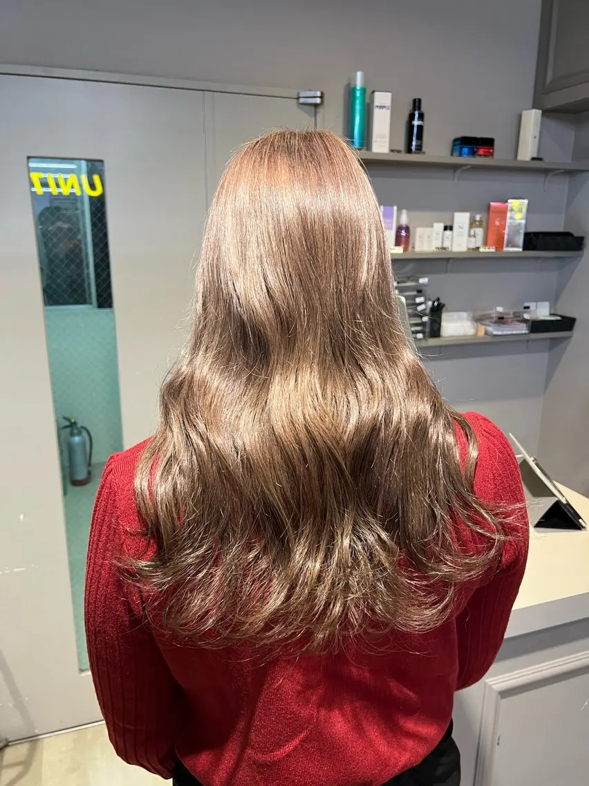 ロング カラー パーマ ヘアアレンジ メンズ 上品＆韓国風 🥀海心🥀のヘアスタイル