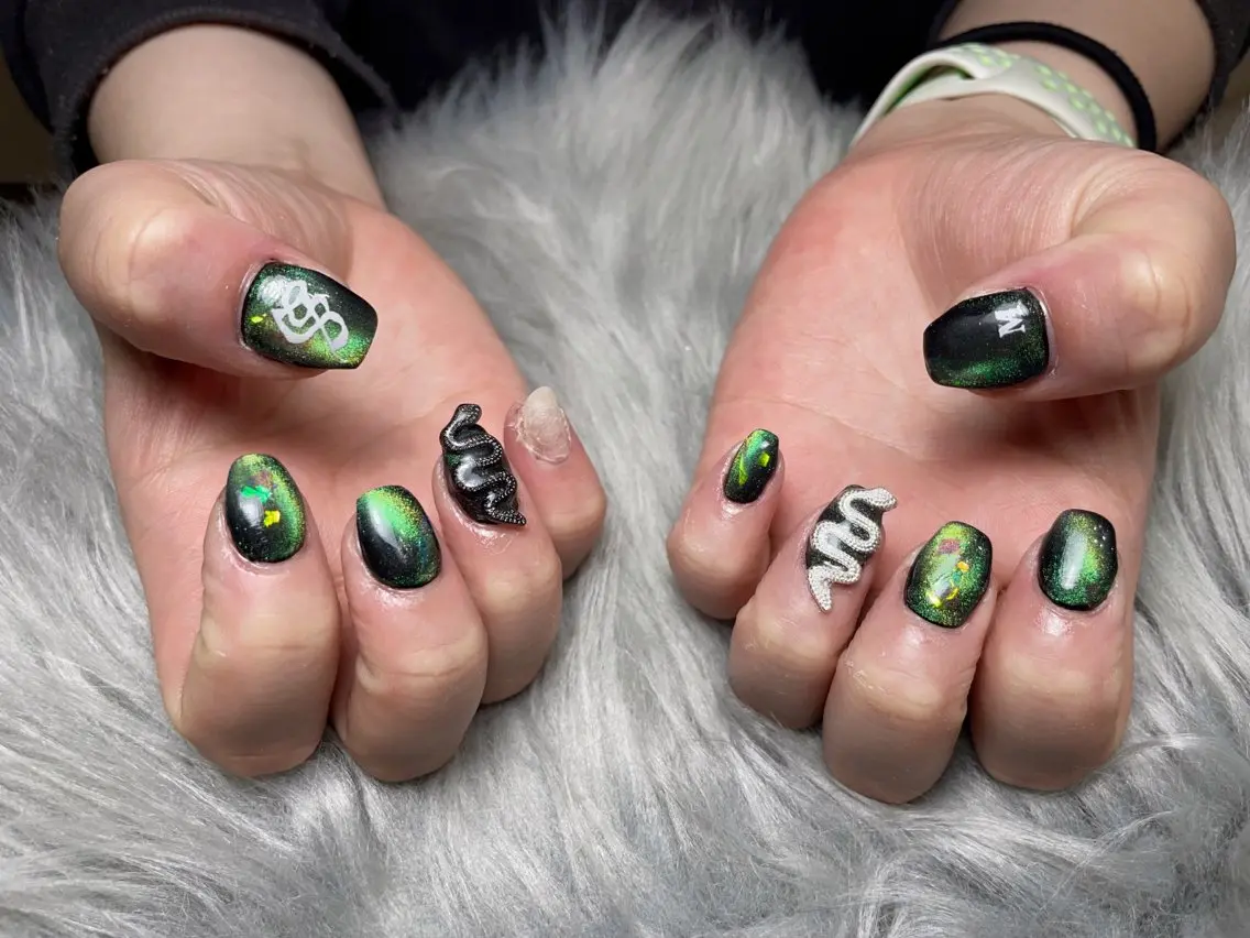 ネイル オーロラネイル ジェルネイル マグネットネイル 持ち込み パラジェル ハンドネイル BLANC.nail yuuのネイルデザイン
