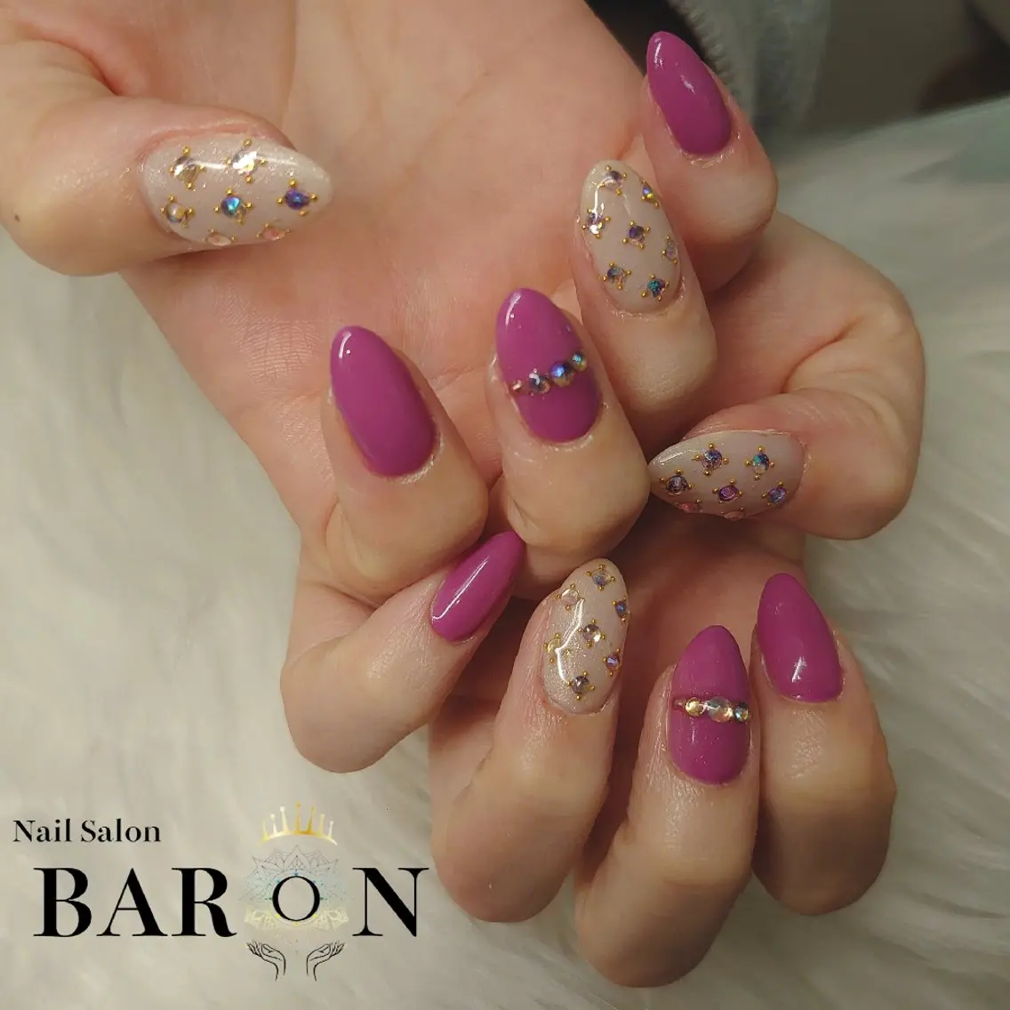 ネイル オーロラネイル ストーンネイル ♛BARON♛ AOIのネイルデザイン